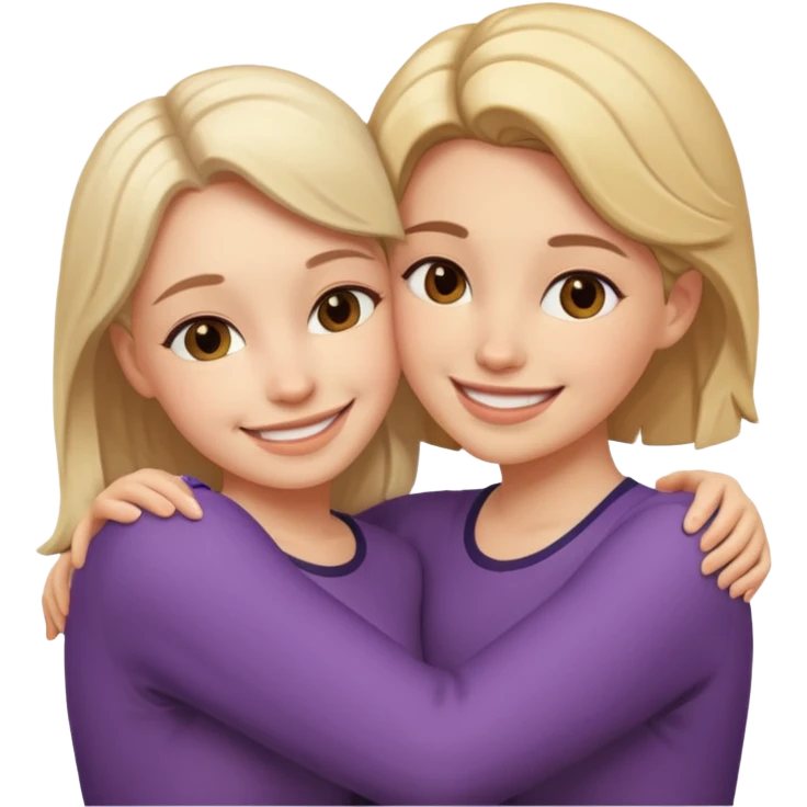 Two females hugging emoji