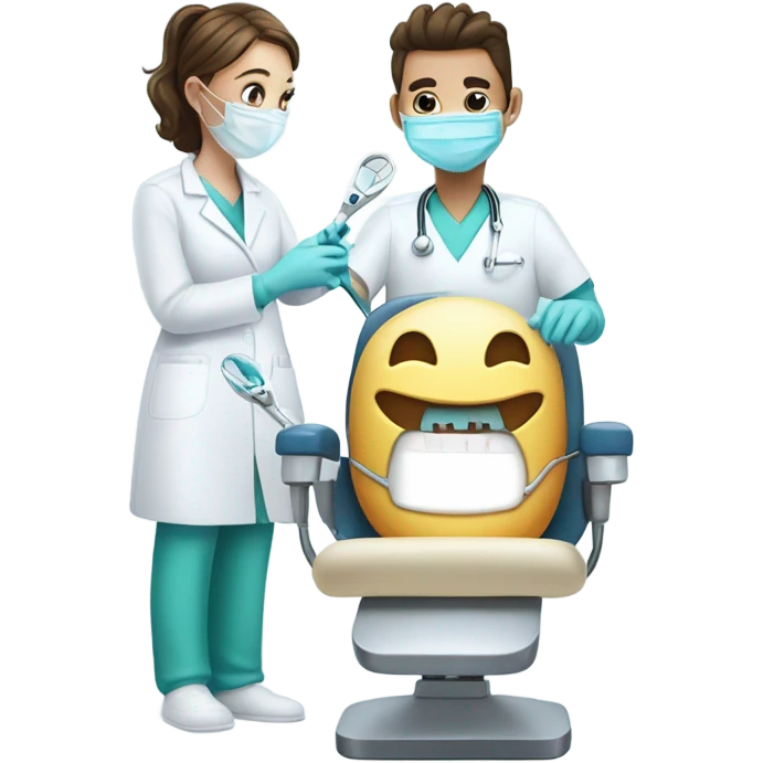 me working as a dental assistant  emoji