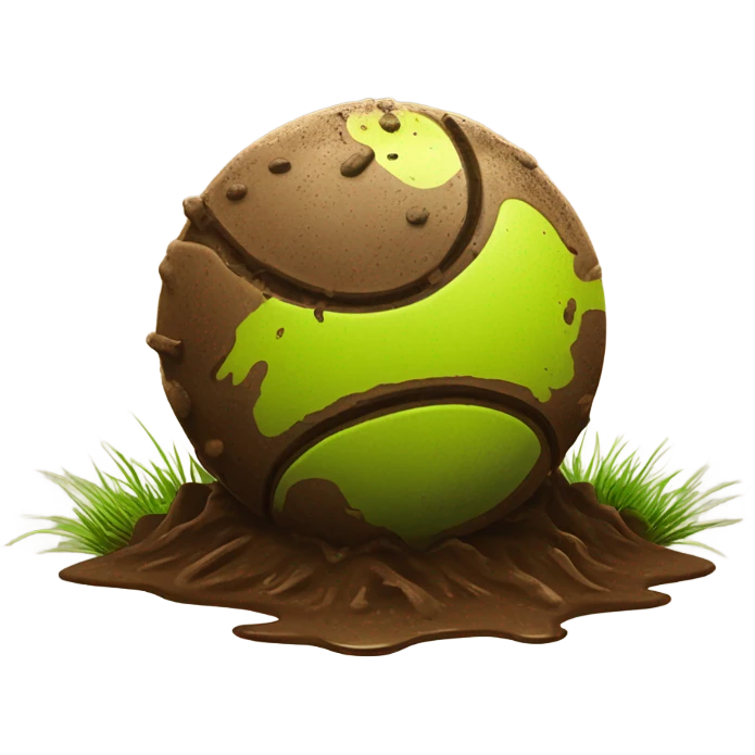 Muddy tennis ball emoji