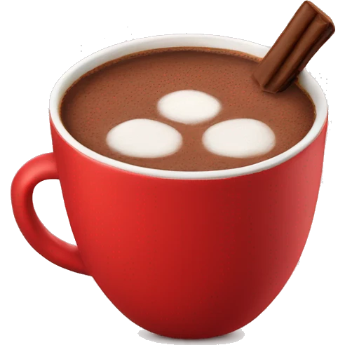 Hot chocolate in a red mug emoji