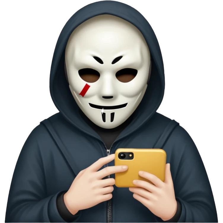 Ghostface from Scream with a phone emoji