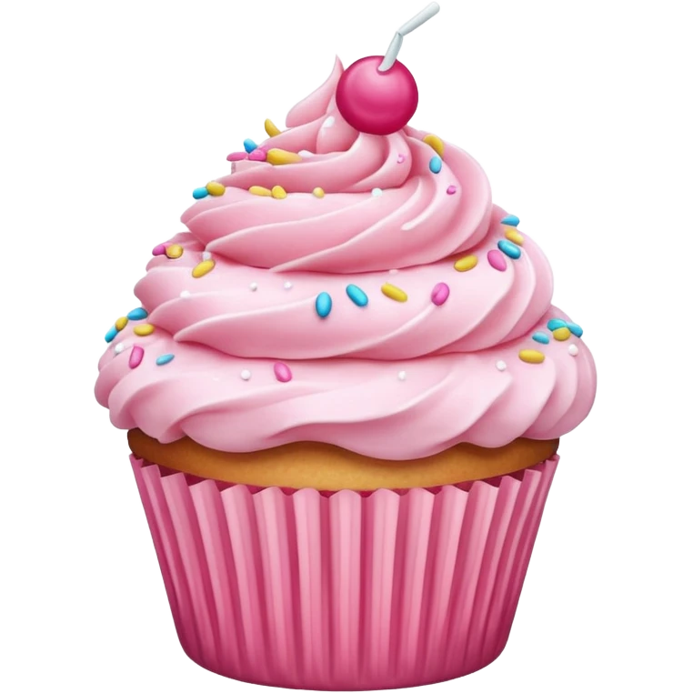Cupcake with pink icing emoji
