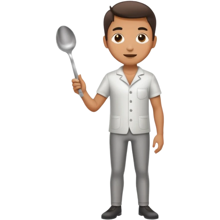 Full body male with a spoon emoji
