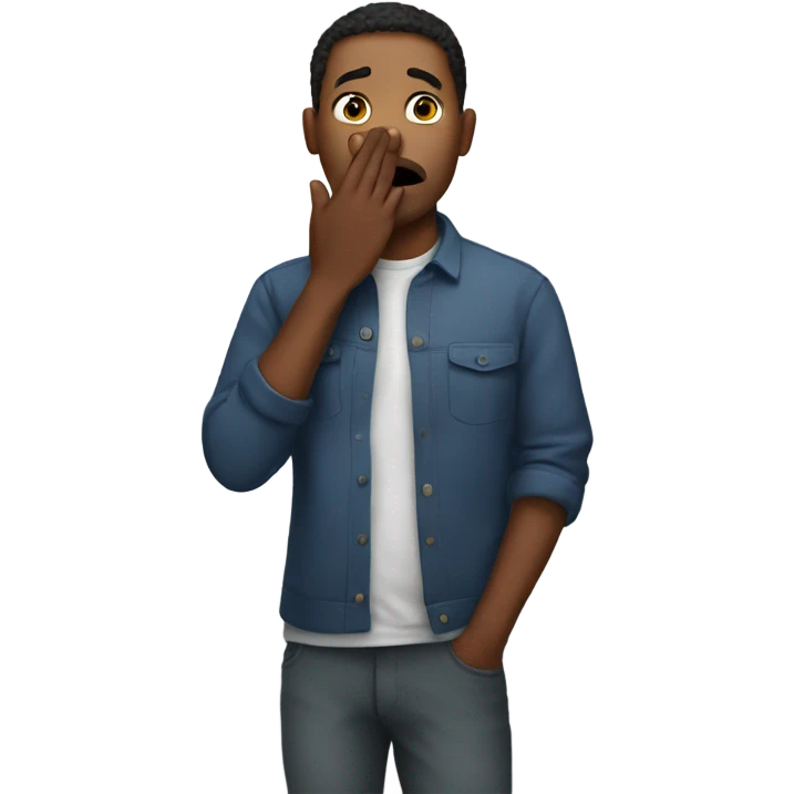 the guy put his hand over his mouth emoji