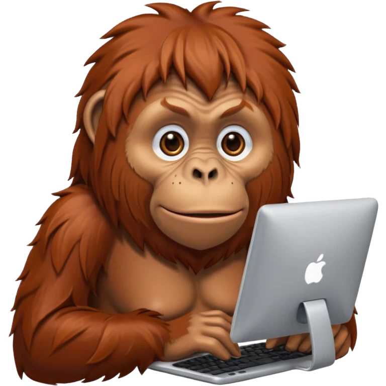 An orangutan on a computer  emoji