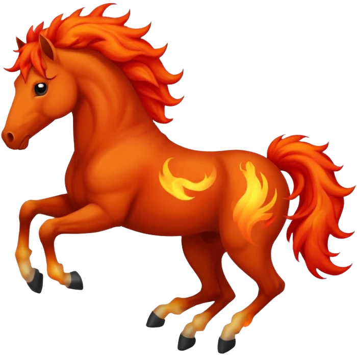 red fire horse with front leg upside  emoji