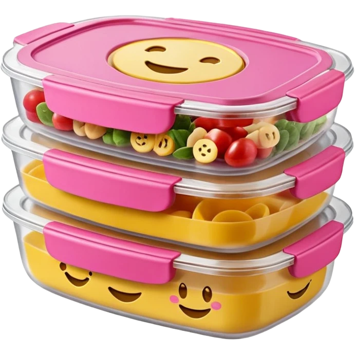 pink tupperware container for meal prep - emoji emoji