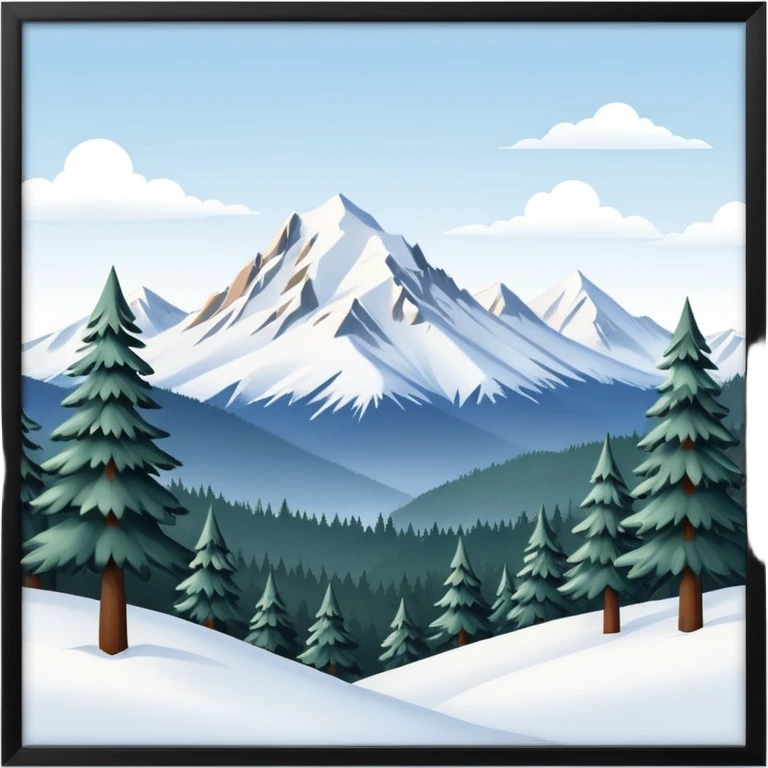 An Alaskan snowy winter back drop to be used in the style of "duck hunt" the bottom 30% needs to contain landscape and the top 70% needs to be blank space. emoji