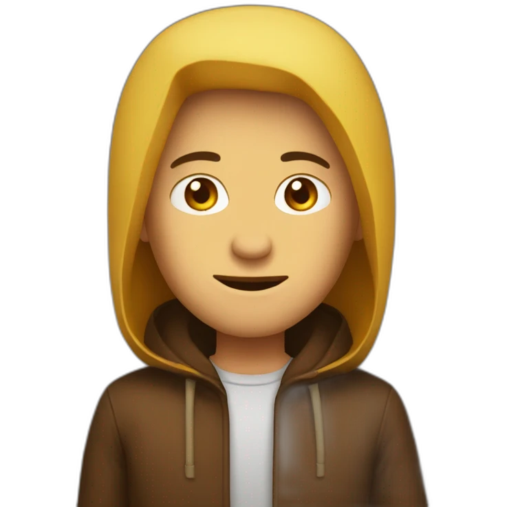 homme capuche brun emoji