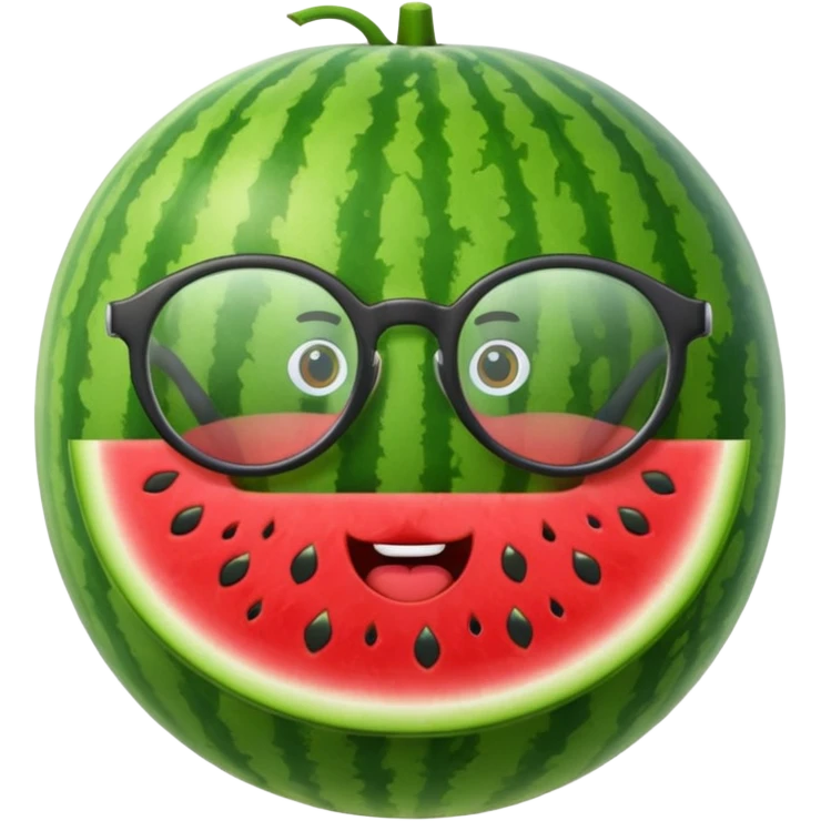 watermelon with glasses emoji