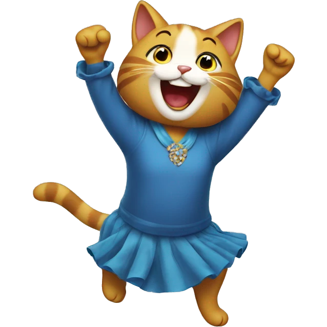 happy lady cat dancing emoji