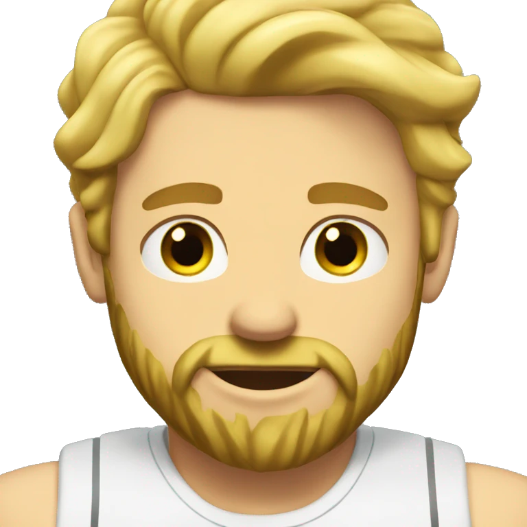 A blond guy with a beard at the gym emoji