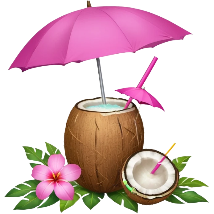 conut drink with flowers emoji