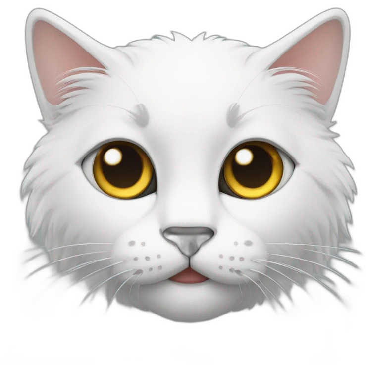 Cat white long poil emoji