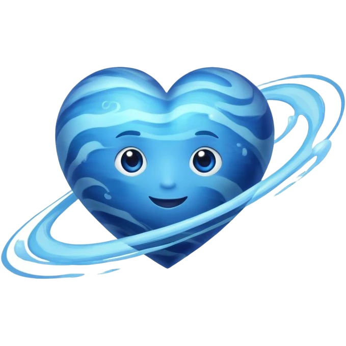 heart shape planet Neptune soace emoji