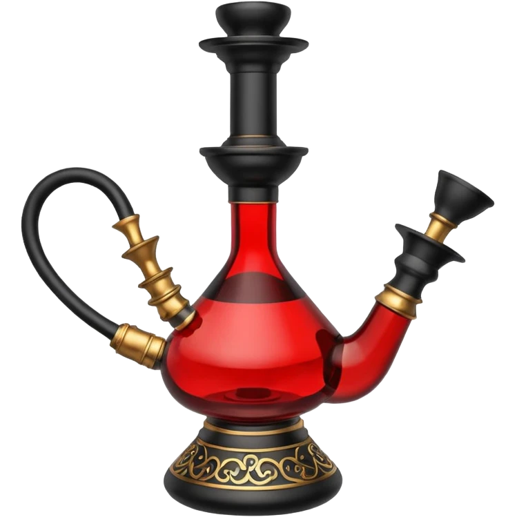 hookah, black and red emoji
