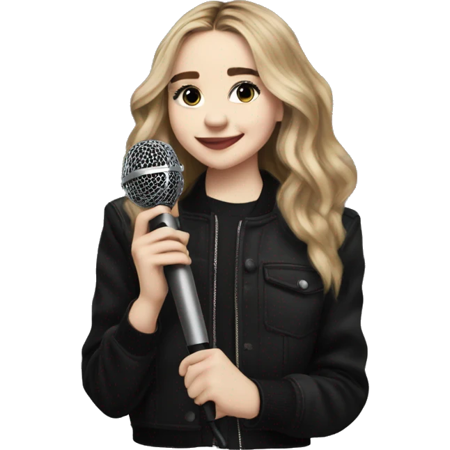 sabrina carpenter holding mic  emoji