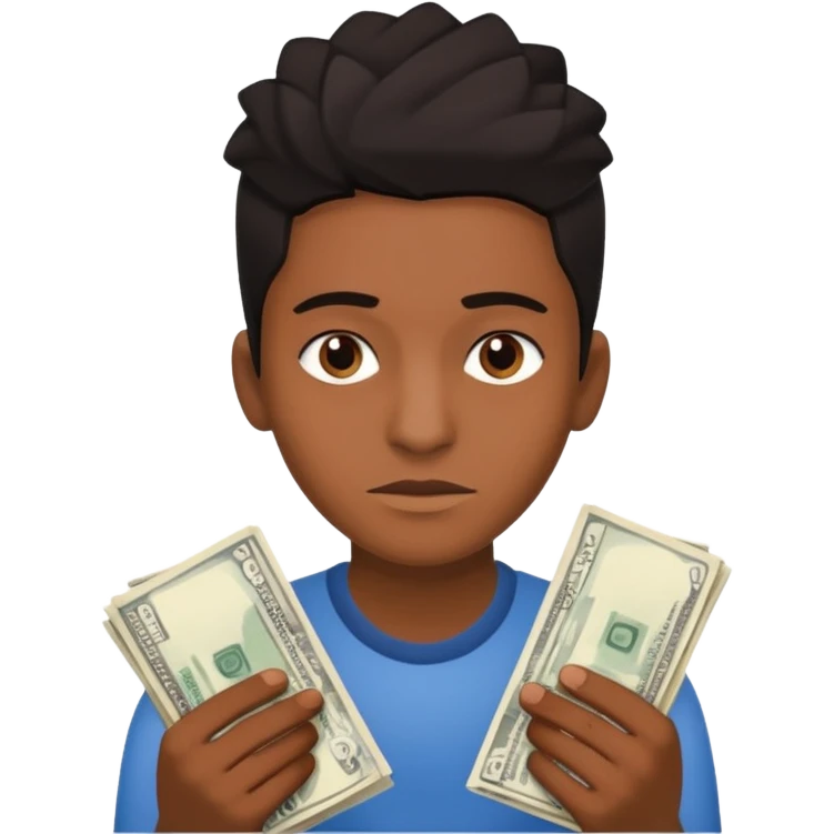 archetype for a young adult: The Precarious-Independent (20-25yr) Dealing with unstable incomes, bills, rent and expenses they have to have full control over finances but often don’t have the flexibility to think about long-term goals. South american or black individual. Remove the money
 emoji