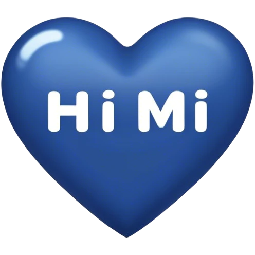 Dark blue heart with the words Hi handsome in the middle  emoji