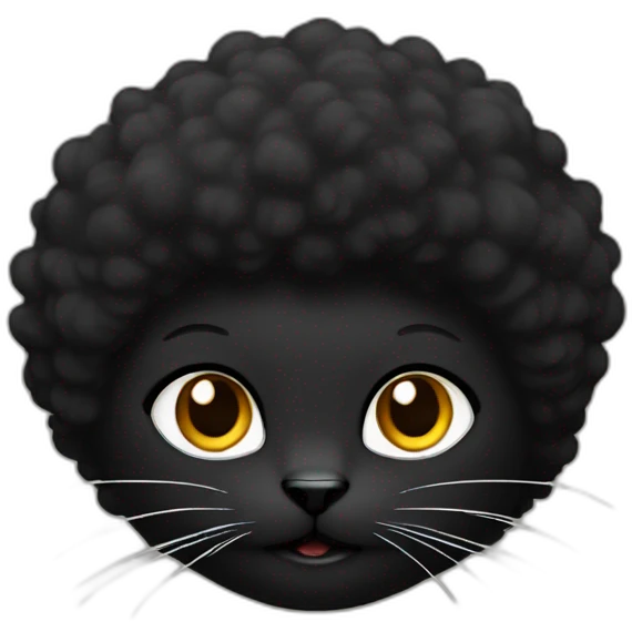 Black cat with Afro  emoji