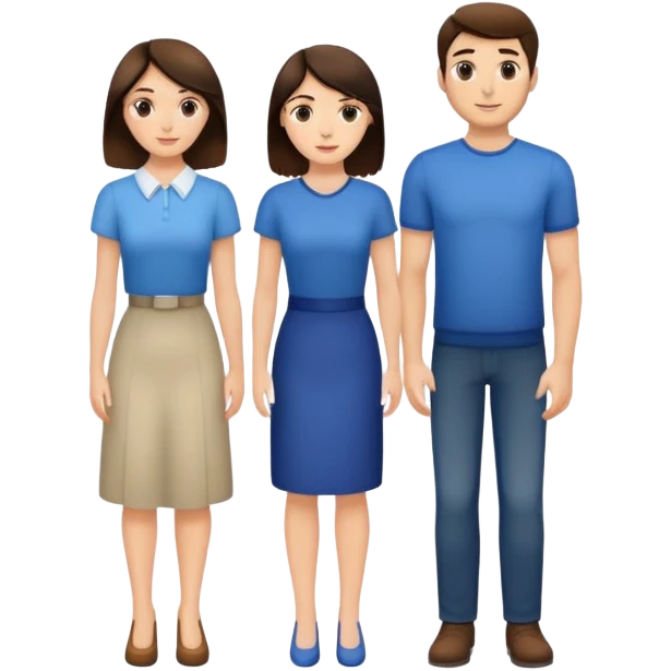 Brunette woman and brunette man standing together emoji