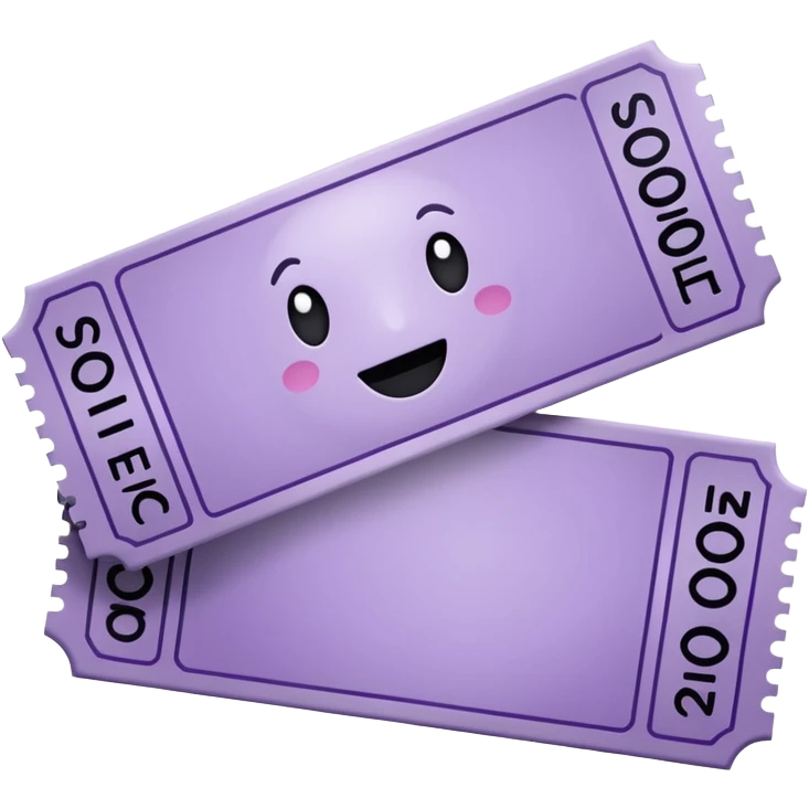 Pale Purple colored 1 Signed ticket  emoji