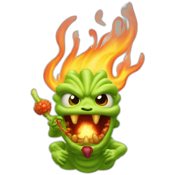 fire breathing evil wasabi emoji
