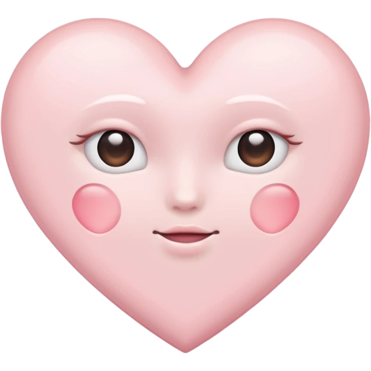 white heart with a soft pink blush emoji