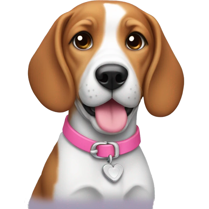 Girl beagle with pink collar emoji