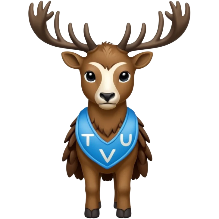 crea una mascota de equipo que sea un venado de cuerpo completo y lleve un chaleco con el nombre de telamon emoji