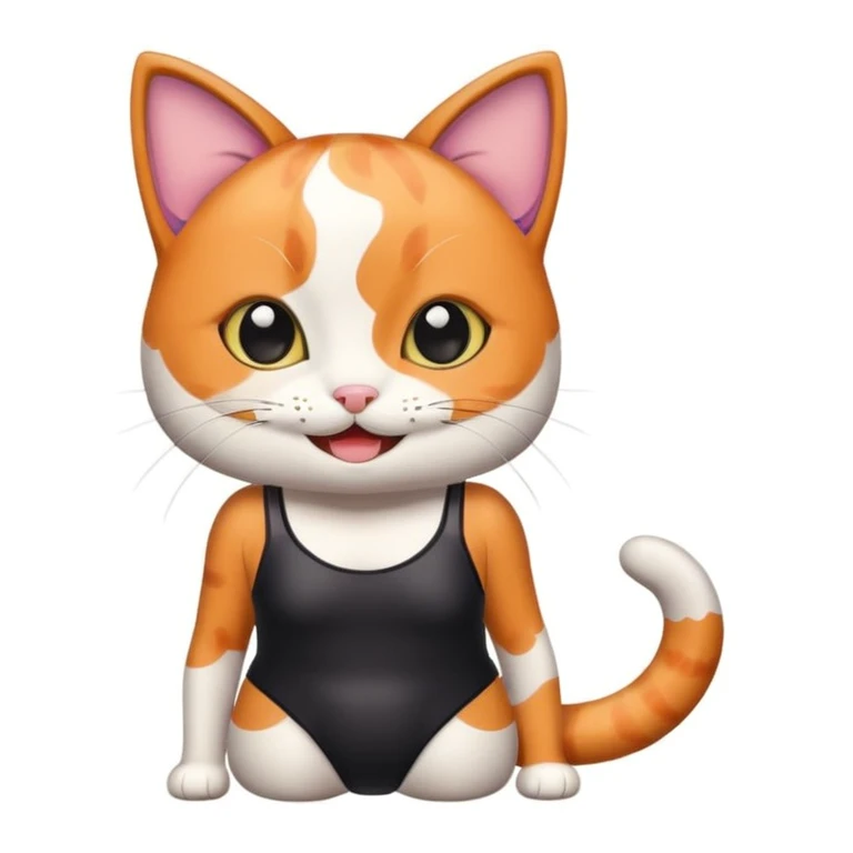cute cat with a one piece swimsuit made of sushi emoji