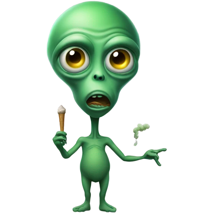 Alien smoking weed emoji