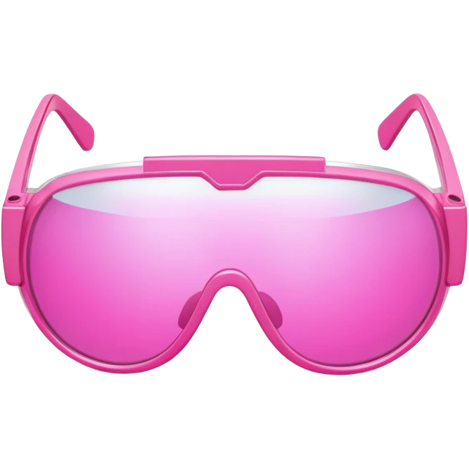 super thick pink visor sunglasses, dramatic chunky Y2K design, statement piece emoji