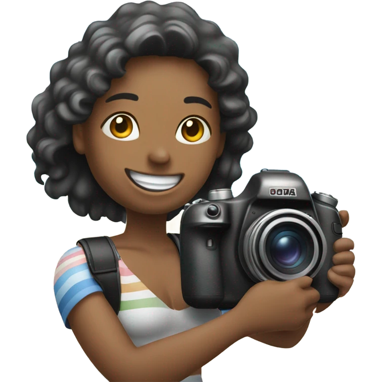 Outside at the beach taking photos emoji