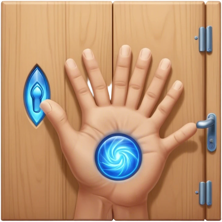 *"A closed door, a determined hand knocking—where knuckles meet wood, an intense blue magical energy pulses outward. Success isn’t about waiting; it’s about knocking until the world answers."*   emoji