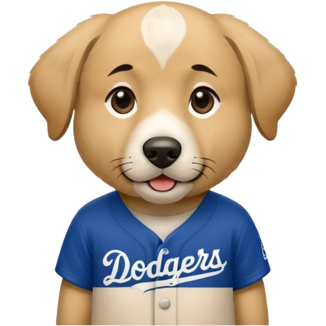 Anatolian Shepherd wearing a Dodgers jersey  emoji