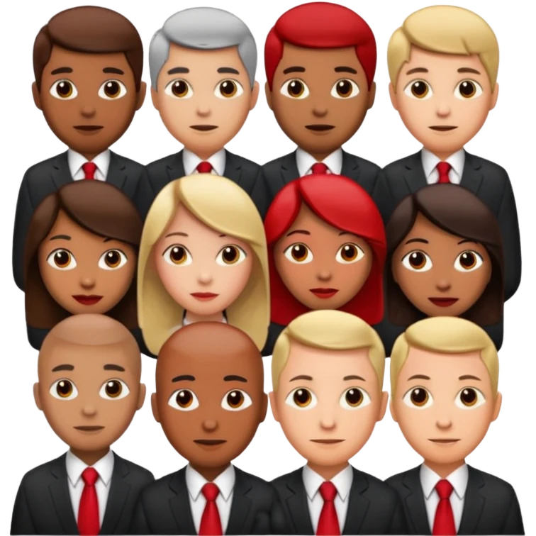 people with red tie emoji