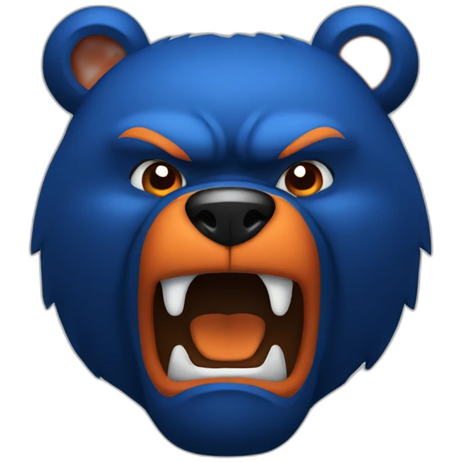 Dark Blue / Orange Bear angry emoji