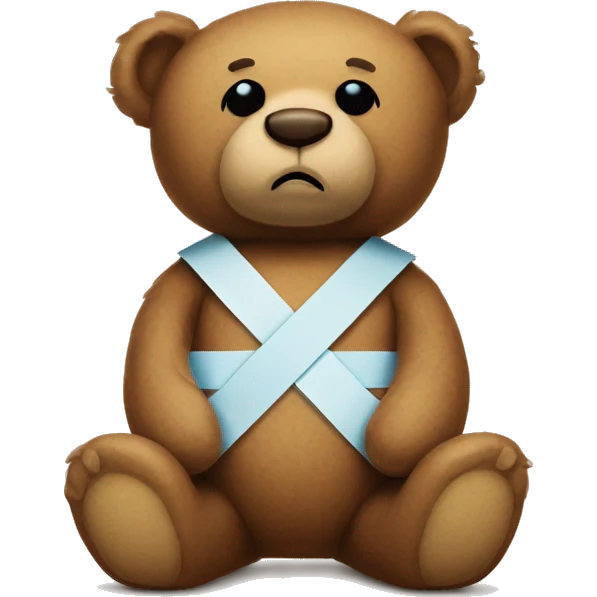 teddy bear with bandaid sad emoji