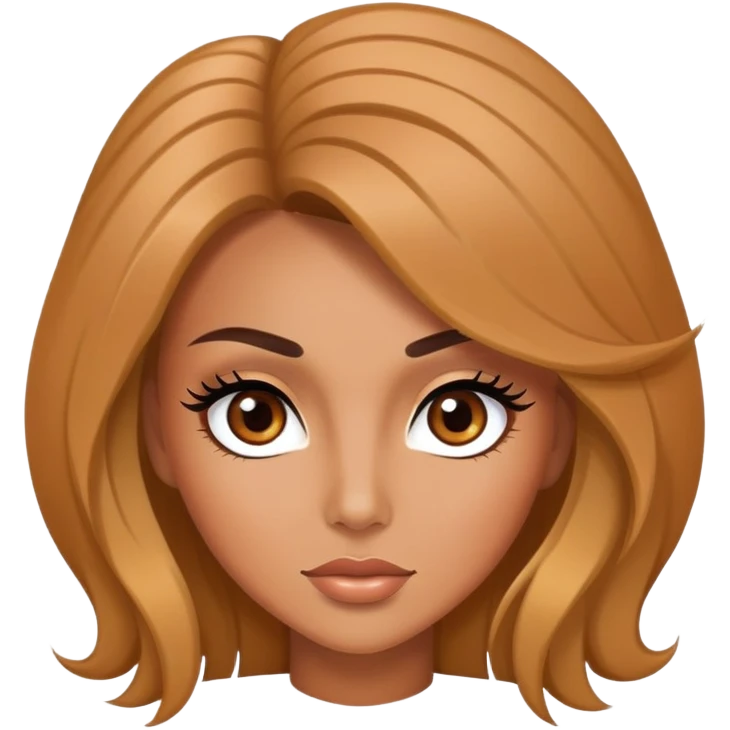 Beautiful woman with a blowout and lashes emoji