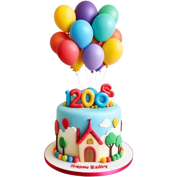 Up movie birthday cake for 20 year-old girl emoji