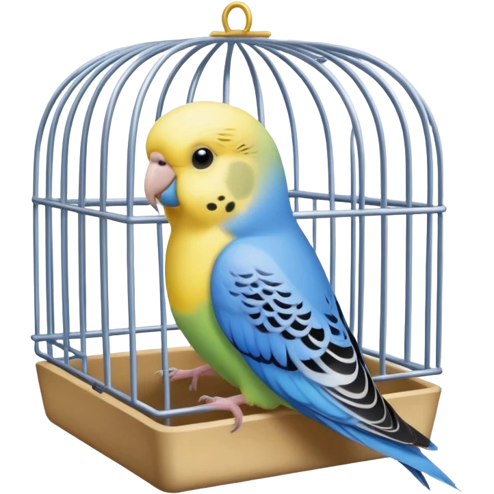 Budgie in mini cage emoji