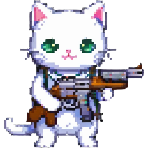 cat with a gun emoji