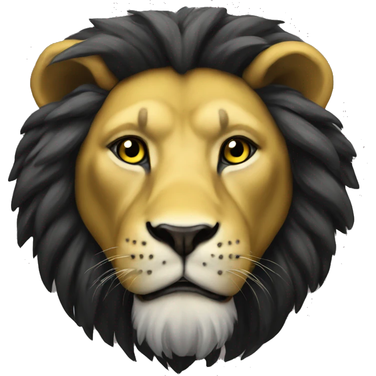 A yellow black lion emoji