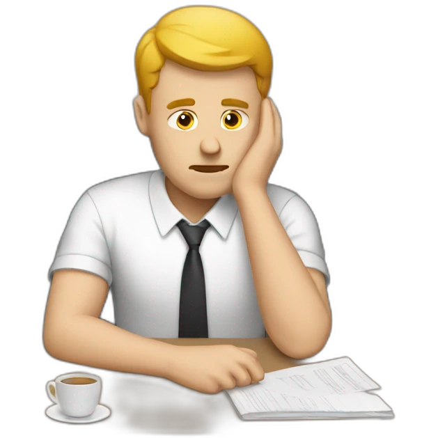 sad white man working at laptop emoji