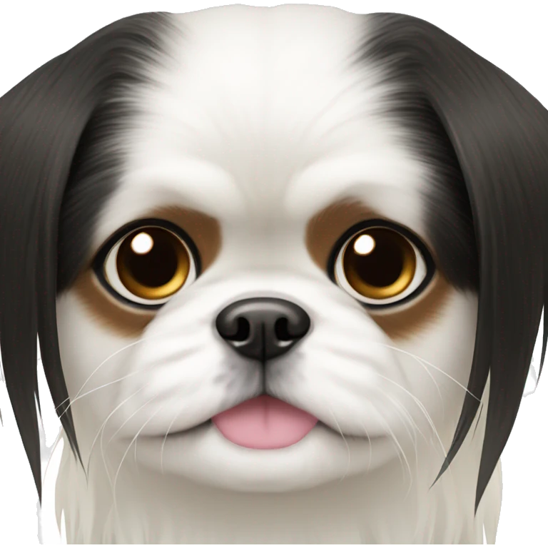 Japanese chin white and black asymmetrical eyes  emoji