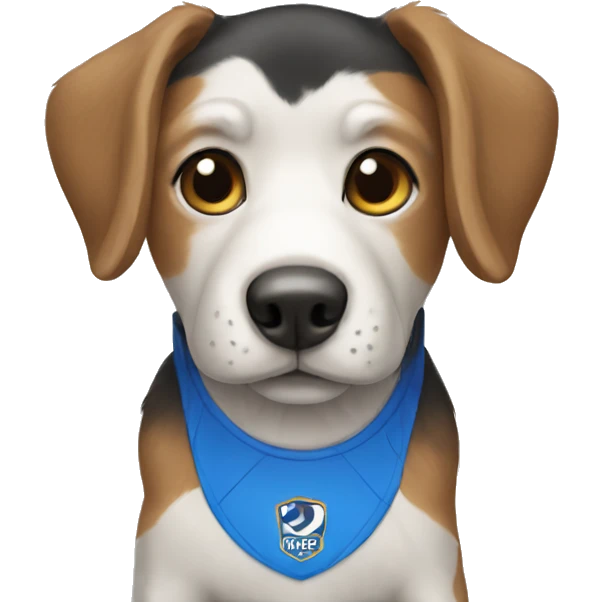 dog with blue soccer shirt emoji