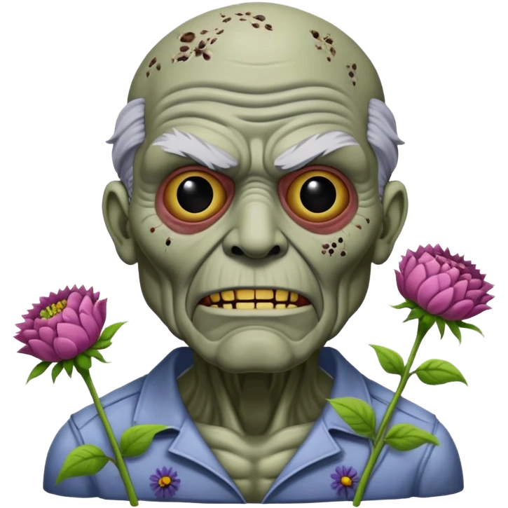 Gardener old Bob dead flowers from the toxic avenger emoji