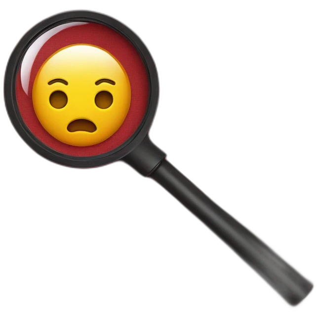 magnifying glass over piece of red cloth emoji