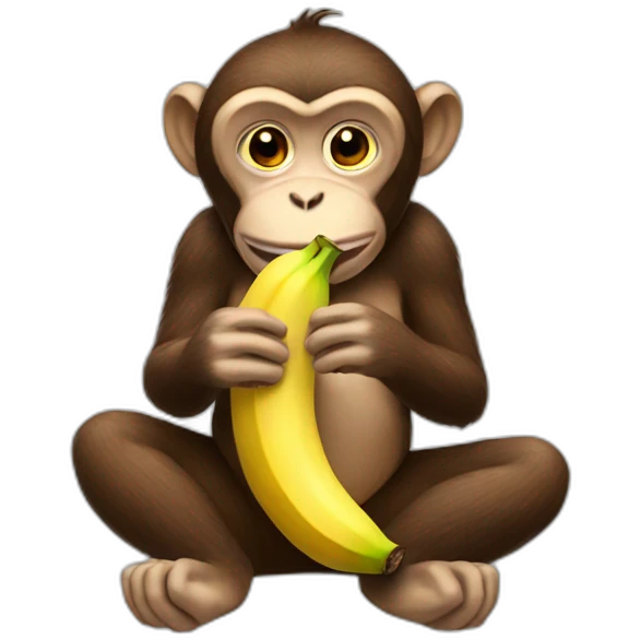 monkey eating a banana emoji